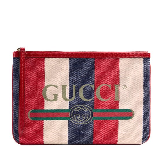 Linea Merida Striped Canvas Pouch Bag - Picture 1 of 7